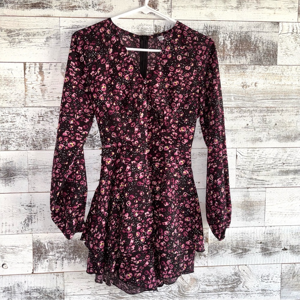 Long Sleeved Floral Romper Size Small